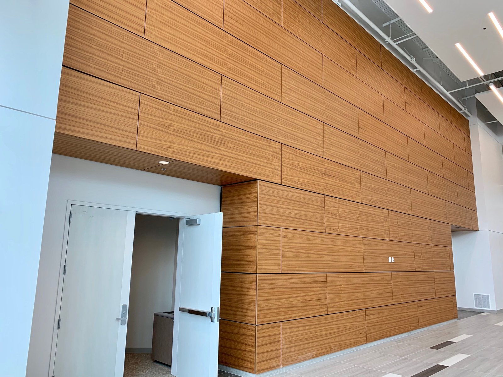 St. Vincents Arkansas Neuroscience Institute Teak wall panels